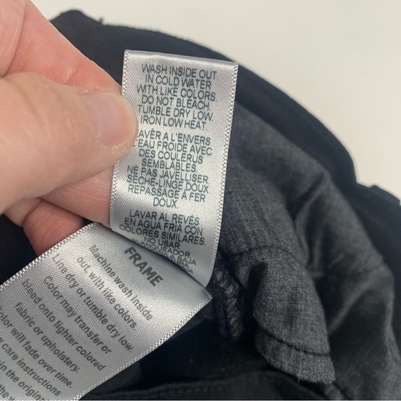 Frame Le Skinny De Jeanne Black Ripped Distressed Mid-Rise Jeans - Picture 13 of 16